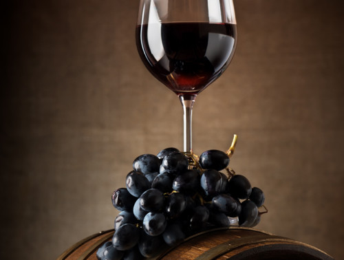 Wine goblet and barrel